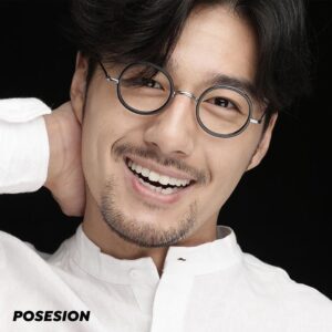 Gọng kính tròn titan Posesion Osa