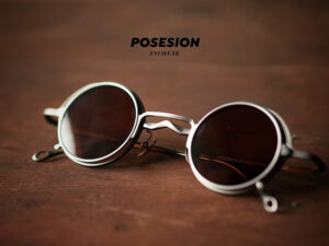 Mắt Kính POSESION clip-on titan Dáng Tròn Retro